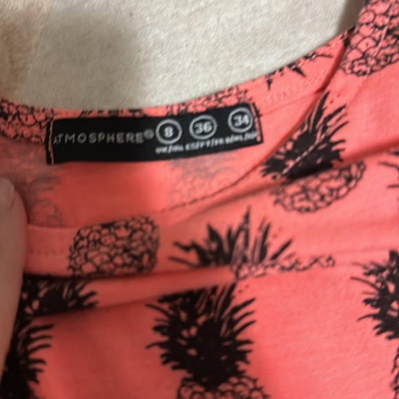 Neon pink pineapple printed bodycon dress - Picture 3 of 3